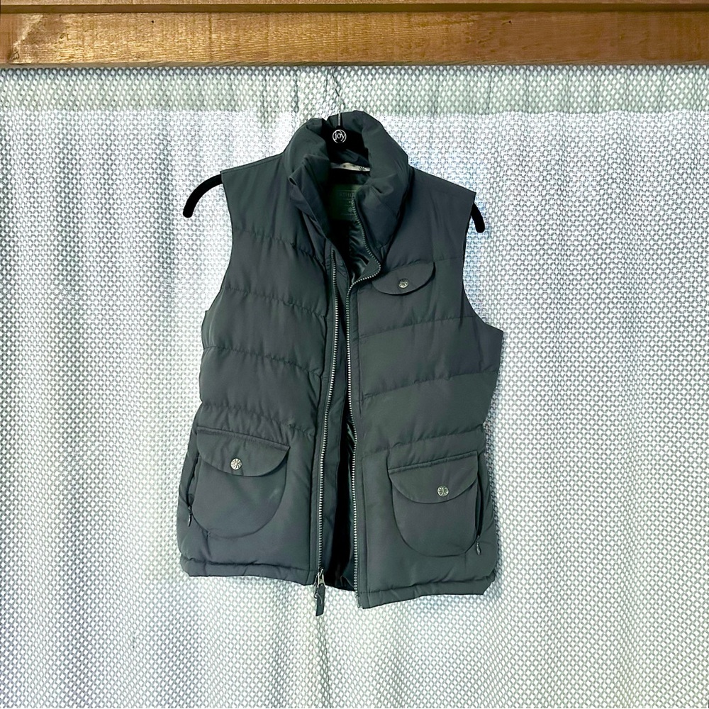 ATHLETA Gray Blue Goose Down Puffer Vest - XS